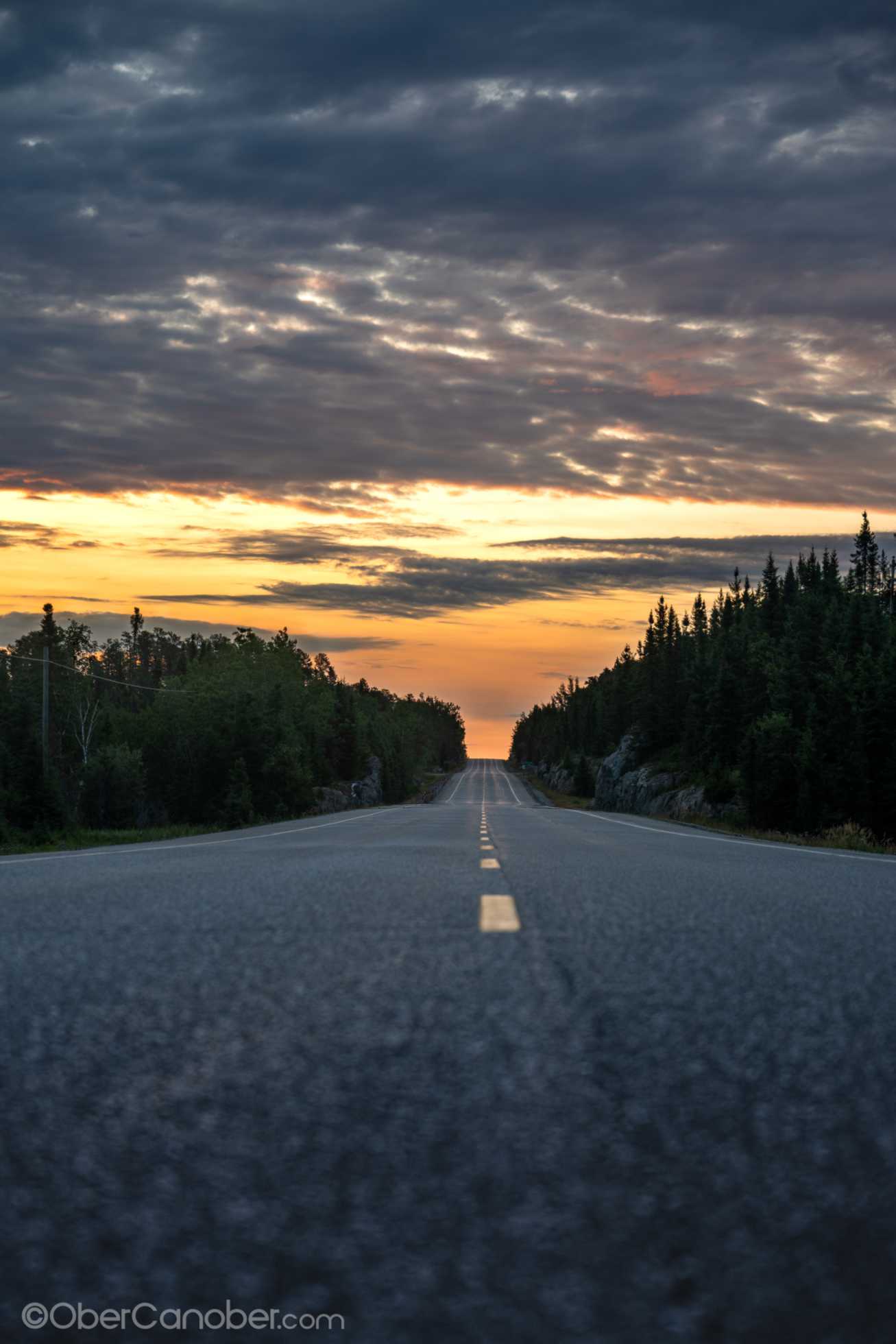 Sunrise on Highway 11 Ontario Canada